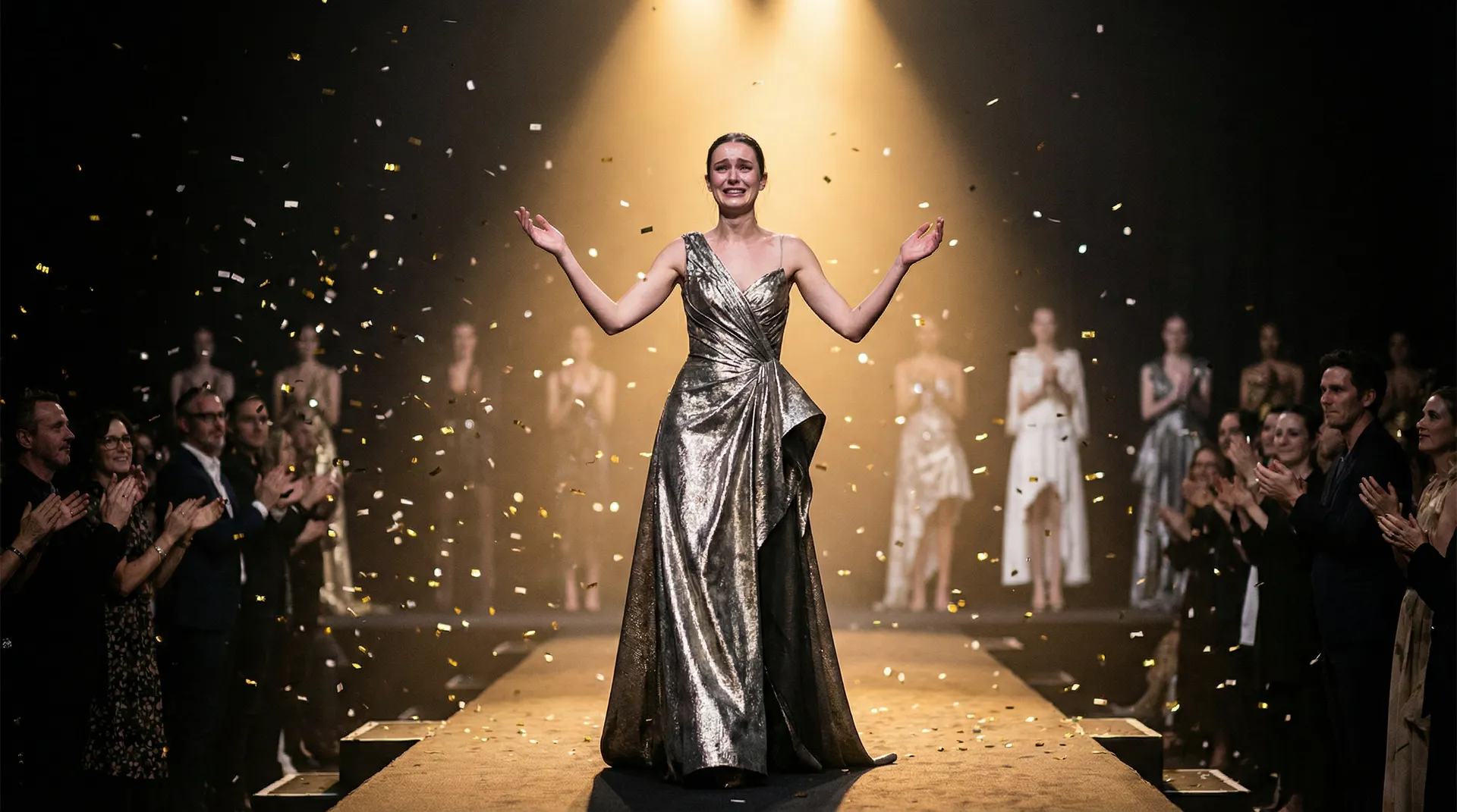 T台大赛冠军时刻 金色聚光灯下的荣耀